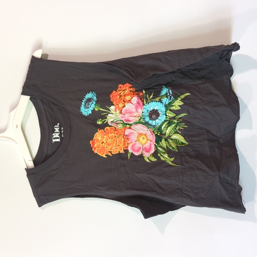 Women's Floral Cutoff Top - Doe
